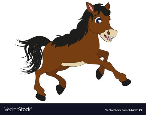 Brown Horse Running Horse Cartoon Of Horse Vector Image