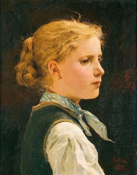 Albert Anker Bildnis Eines MÄdchens 1886 Portrait Of A Girl 1886 Mutualart