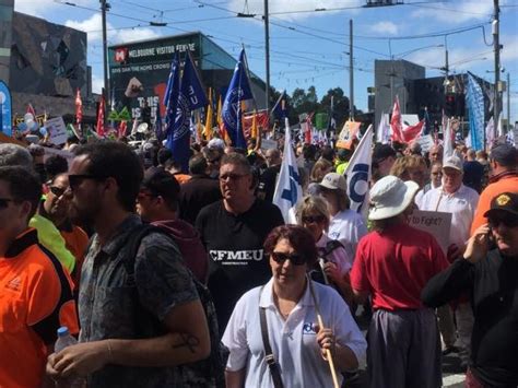 City Stops For Rally Against Abbott Government Upstart