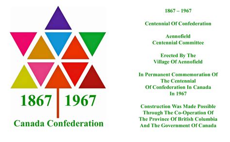 Centennial Of Confederation Of Canada Fort St John British Columbia