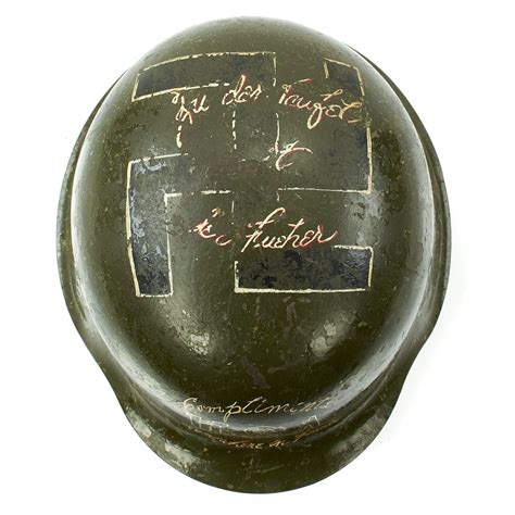 Original German Wwii Usgi Bring Back Trench Art Trophy M42 Helmet Date
