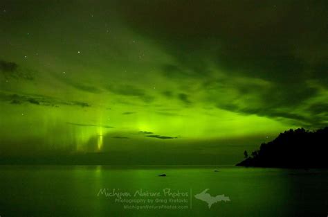 The Northern Lights Captured Over Lake Superior Marquette Mi