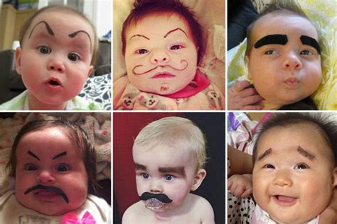 Parents Draw Eyebrows On Their Babies Faces With Hilarious Results