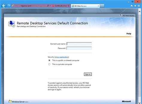 The Microsoft Platform Remote Desktop Web Access In Windows Server 8