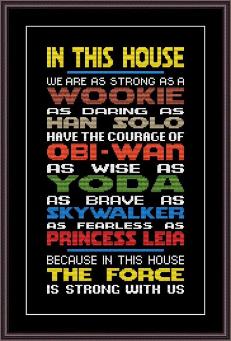 Star Wars Funny Cross Stitch Pdf Pattern In This House The Etsy In