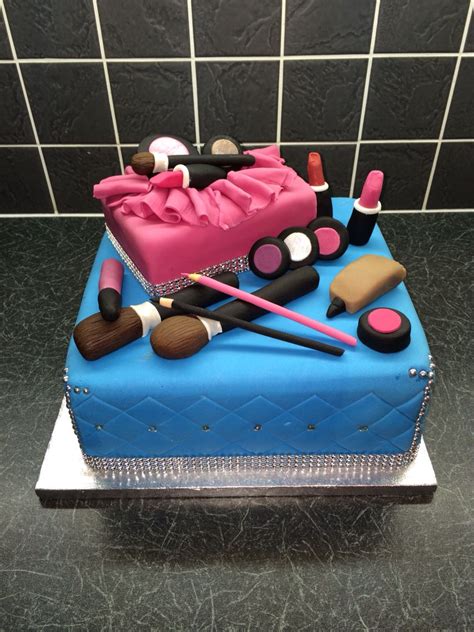 Hope she loved it as much as i loved making it! Make up cake, very girly. | Make up cake, Handmade cake, Cake