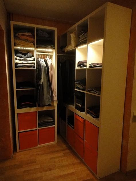 Storage furniture helps you give all your things a tidy place of their own. KALLAX wardrobe in a corner - IKEA Hackers