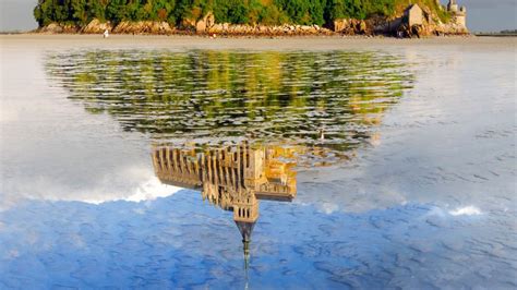 Mont St Michel Reflection Bing Wallpaper Download