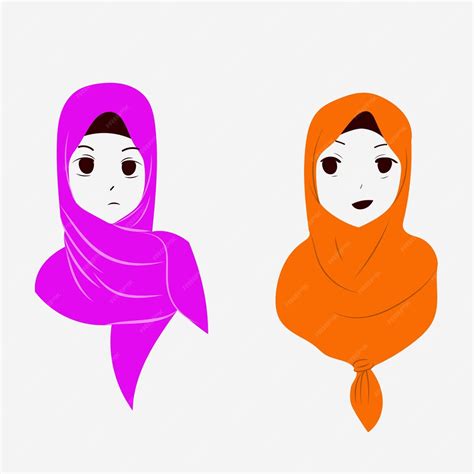 Premium Vector Muslim Girl With Hijab Vector Illustration