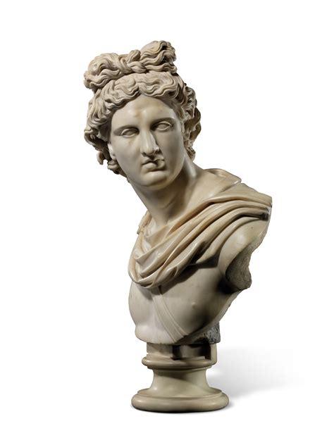 A Marble Bust Of Apollo After The Antique Italian Late 18th Century