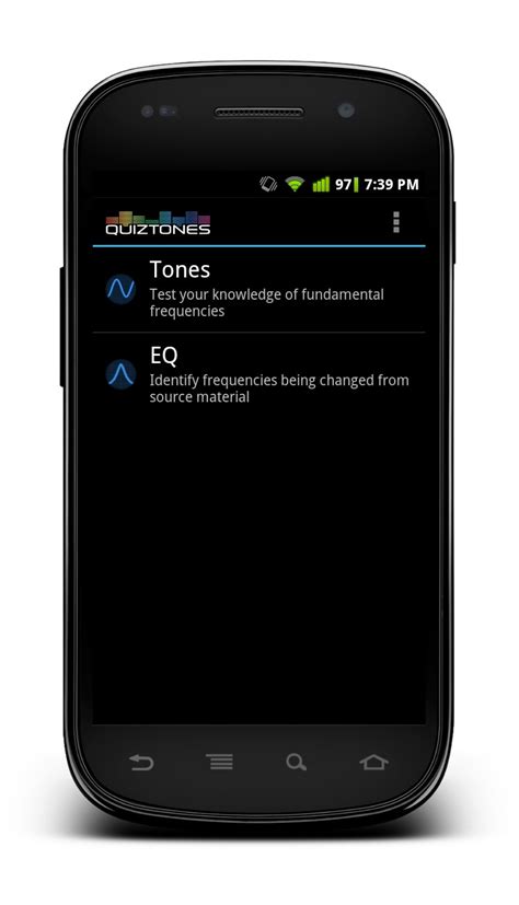 The mobile app is not as good as the web browser version. Quiztones ear training App now available for Android
