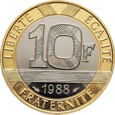 France 10 Francs 1988 Spirit Of Bastille Bimetal Online Auction