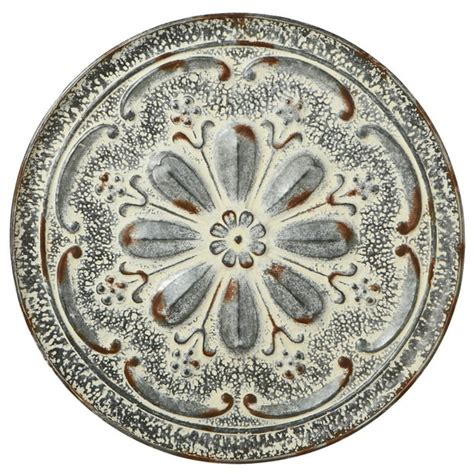 Cbk Metal Distressed Round Flower Medallion Wall Decor 157935 Walmart