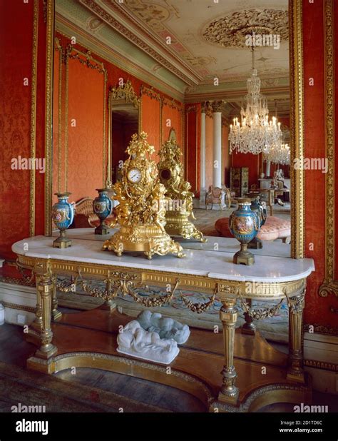 Brodsworth Hall South Yorkshire Interior View Table With Ornate