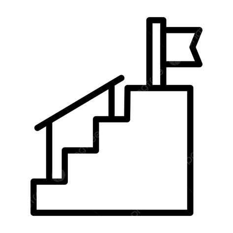 Gambar Ikon Garis Tangga Vektor Ikon Tangga Eskalator Pria Png Dan