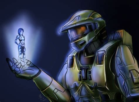 Halo Master Chief And Cortana Drawing