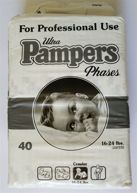 Vintage 1990 Pampers Ultra Pampers Phases 40 Pcs Unopened