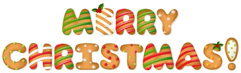 All content is available for personal use. Merry Christmas Gingerbread Style PNG Clip Art Image