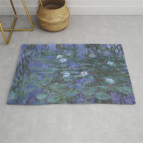 Claude Monet Blue Water Lilies Rug By Vintage Wall Art Society6