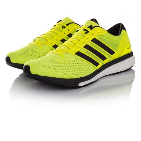 Adidas Adizero Boston 6 Mens Yellow Running Sports Shoes Trainers