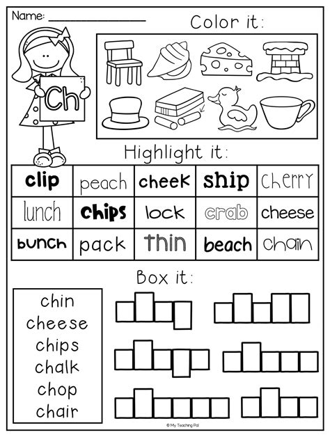 Digraph Worksheet Packet Ch Sh Th Wh Ph Blends Worksheets