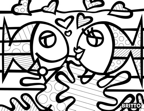 Romero Britto Para Colorir Flor Primavera Romero Britto Britto Y Images