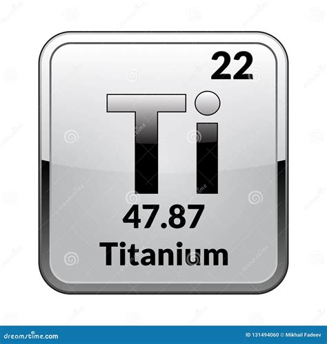Titanium Symbolchemical Element Of The Periodic Table On A Glossy