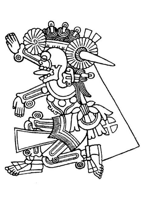 A la flor le cuesta romper su silencio para decir: Dibujo para colorear Mictlantecuhtli - Dibujos Para ...