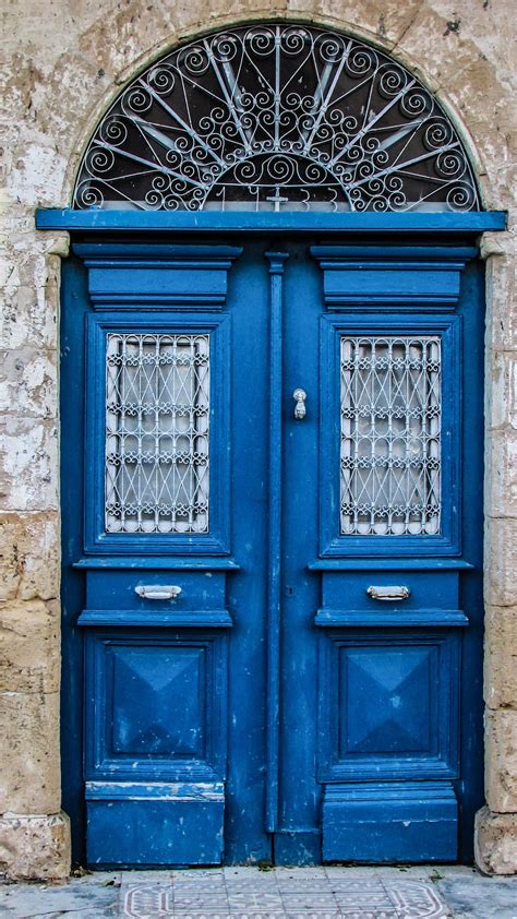 Free Download Cyprus Paralimni Old House Neoclassic Door Blue