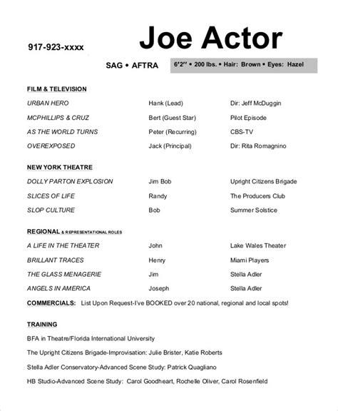Our acting resume sample, templates, and writing tips, will help you stand out and land more auditions. Free Actor Resume Template and How to Write Yours Properly