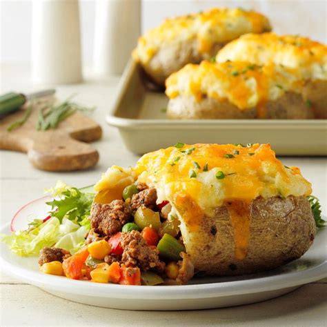 Dec 05, 2020 · in fact, martha's instagram potato even looked more like a russet — the skin was burnished from pale yellow to a deep brown from the long bake. Shepherd's Pie Twice-Baked Potatoes Recipe: How to Make It | Taste of Home