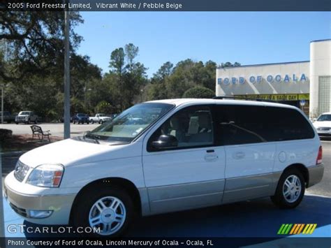 Vibrant White 2005 Ford Freestar Limited Pebble Beige Interior