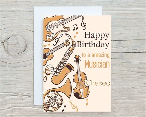 Personalised Happy Birthday Card To Amazing Musician Player Etsy