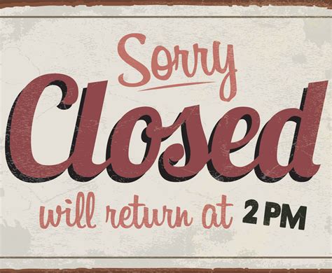 Sorry Were Closed Vintage Sign Vector Vector Art And Graphics