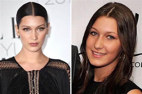 bella hadid looks unrecognisable in teen pic before plastic surgery blowout daily star