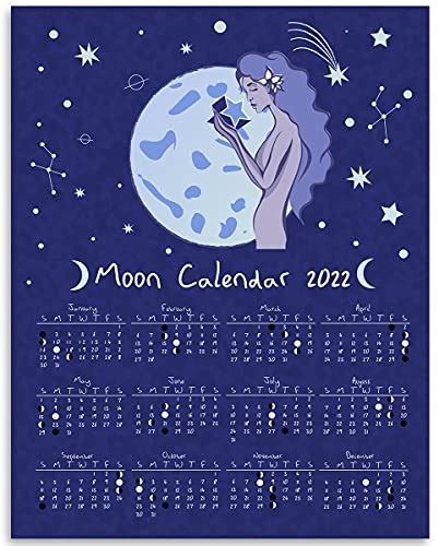 2022 Calendar Moon Phases Lunar Calendar 11x14 Unframed