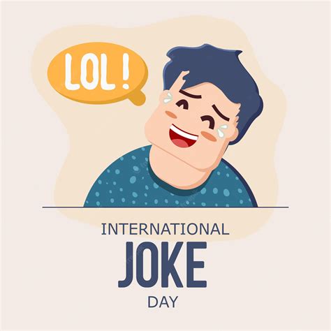 Premium Vector International Joke Day Celebration Post With Man Laugh