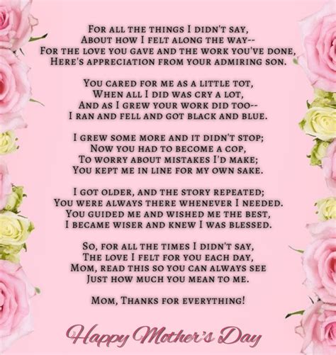 Happy Mothers Day Poem From Son Happy Mothers Day Poem Mothers Day Verses Mothers Day Poems