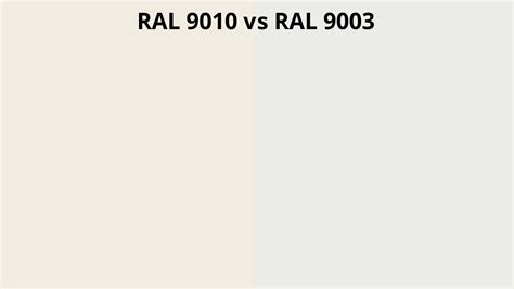 RAL 9010 Vs 9003 RAL Colour Chart UK