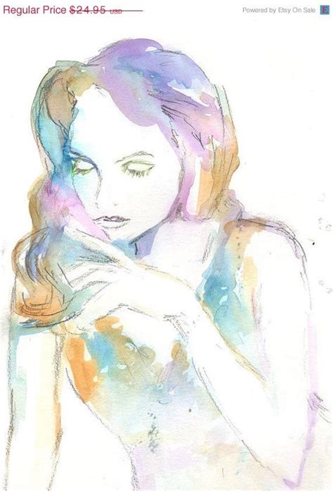 Watercolor Woman Face Serenity By Jess Buhman Etsy Abstract
