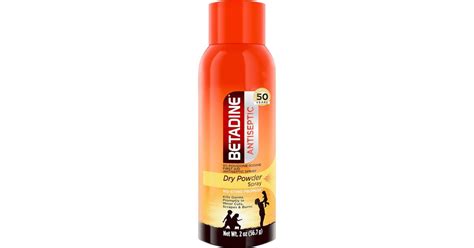 Betadine Antiseptic First Aid Dry Powder Spray Povidone Iodine With No