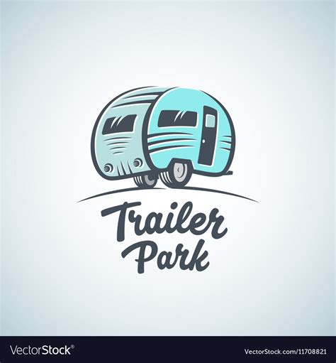 Rv Van Or Trailer Park Logo Template Royalty Free Vector