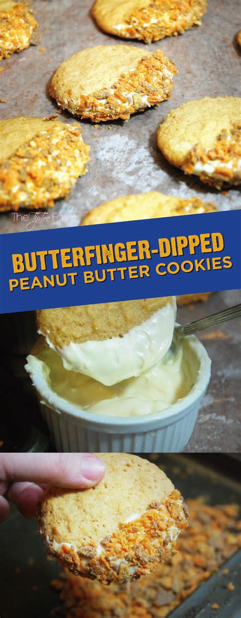 Butterfinger Dipped Peanut Butter Cookies Is A Super Easy Recipe That