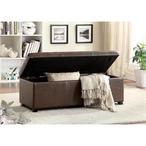 Hokku Designs Wendell Leather Storage Entryway Bench And Reviews Wayfair