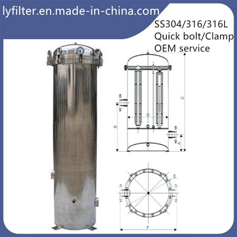 High Pressure Water Filter Housing Stainless Steel Cartridge Filter