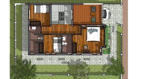 Home Plan 7x10 Meter 4 Bedrooms House Plans 3d