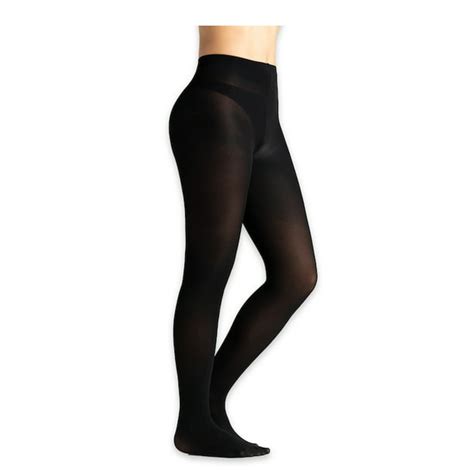 Womens Classic Opaque Black Footed Tights