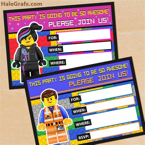 1,960 free certificate designs that you can download and print. FREE Printable LEGO Movie Birthday Invitation Set