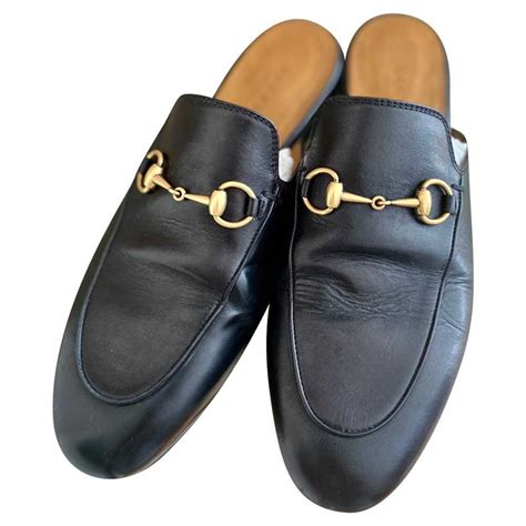Gucci Princetown Slipper Leather In Black Gem