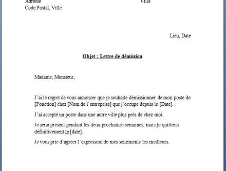 lettre de demission pendant conge parental sans preavis ...